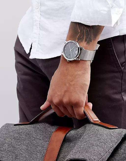 Emporio Armani Luigi Quartz Grey Dial Silver Mesh Bracelet Watch For Men - AR11069 Buy Now By Emporio Armani