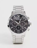 Emporio Armani Giovanni Chronograph Black Dial Silver Steel Strap Watch For Men - AR11208 Buy Now By Emporio Armani