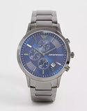 Emporio Armani Renato Chronograph Quartz Blue Dial Black Steel Strap Watch For Men - AR11215 Buy Now By Emporio Armani