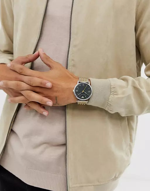 Emporio Armani Kappa Quartz Black Dial Two Tone Mesh Bracelet Watch For Men - AR11228 Buy Now By Emporio Armani