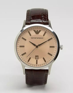 Emporio Armani Classic Quartz Brown Dial Brown Leather Strap Watch For Men - AR2427 Buy Now By Emporio Armani
