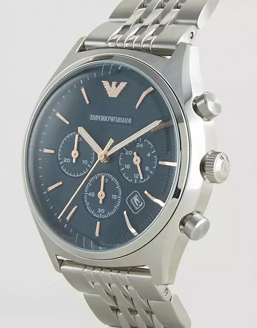 Emporio Armani Luigi Chronograph Quartz Blue Dial Silver Steel Strap Watch For Men - AR1974 Buy Now By Emporio Armani