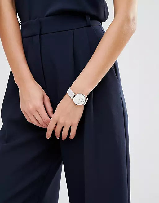 Emporio Armani Gianni T Bar Quartz Mother of Pearl Dial White Leather Strap Watch For Women - AR1965 Buy Now By Emporio Armani