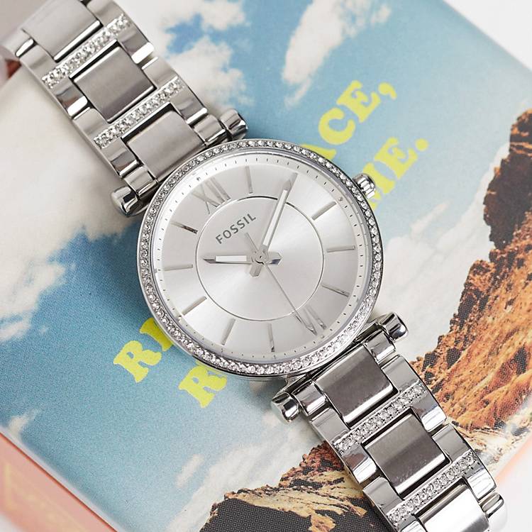 Fossil Carlie Silver Dial Silver Steel Strap Watch for Women - ES4341 Buy Now By Fossil