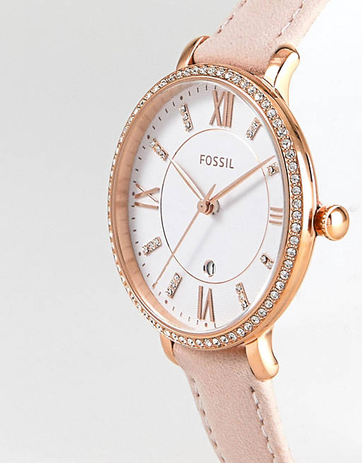 Fossil Jacqueline White Dial Pink Leather Strap Watch for Women - ES4303 Buy Now By Fossil
