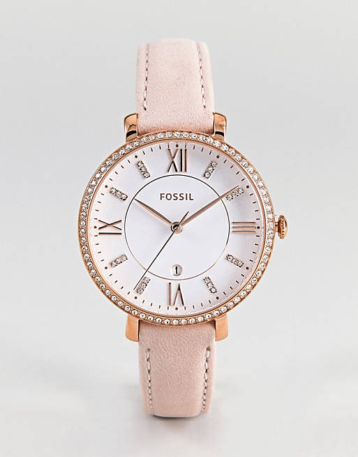 Fossil Jacqueline White Dial Pink Leather Strap Watch for Women - ES4303 Buy Now By Fossil