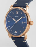 Fossil The Commuter Blue Dial Blue Leather Strap Watch for Men - FS5274 Buy Now By Fossil