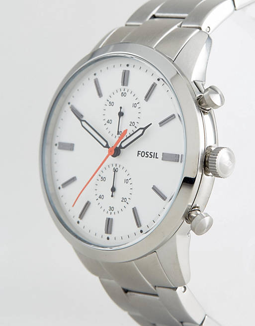 Fossil Townsman White Dial Silver Steel Strap Watch for Men - FS5346 Buy Now By Fossil