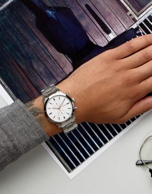 Fossil Townsman White Dial Silver Steel Strap Watch for Men - FS5346 Buy Now By Fossil