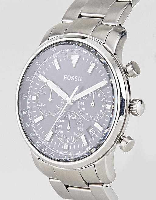 Fossil Goodwin Chronograph Black Dial Silver Steel Strap Watch for Men - FS5412 Buy Now By Fossil