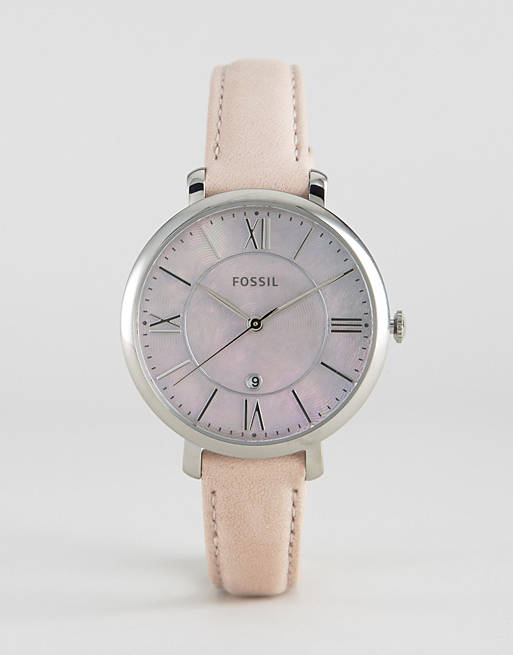 Fossil Jacqueline Blush Mother of Pearl Dial Pink Leather Strap Watch for Women - ES4151 Buy Now By Fossil
