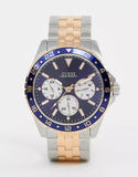 Guess Odyssey Blue Dial Two Tone Steel Strap Watch For Men - W1107G3 Buy Now By Guess