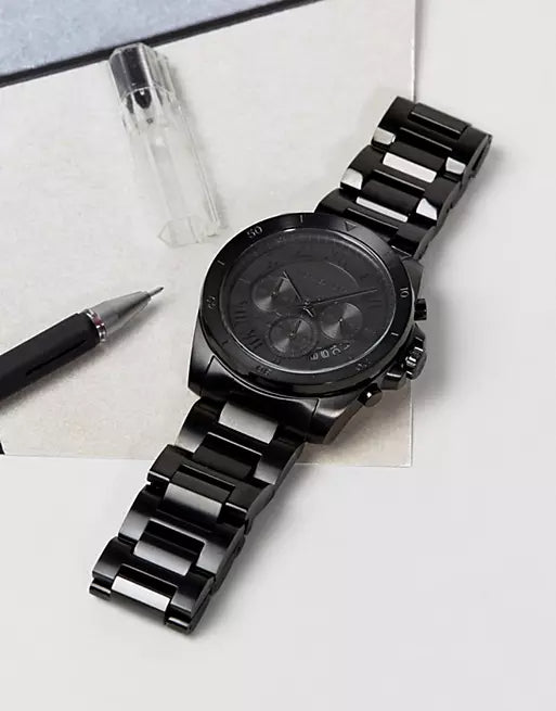 Michael Kors Brecken Chronograph Black Dial Black Steel Strap Watch For Men - MK8482 Buy Now By Michael Kors
