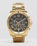 Michael Kors Brecken Chronograph Quartz Black Dial Gold Steel Strap Watch For Men - MK8481 Buy Now By Michael Kors