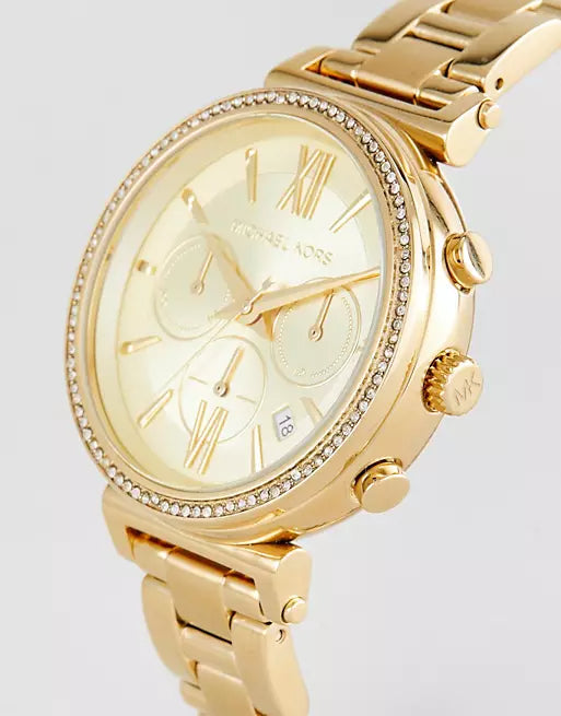 Michael Kors Sofie Chronograph Quartz Gold Dial Gold Steel Strap Watch For Women - MK6559 Buy Now By Michael Kors