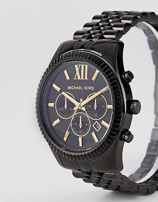 Michael Kors Lexington Chronograph Black Dial Black Steel Strap Watch for Men - MK8603 Buy Now By Michael Kors