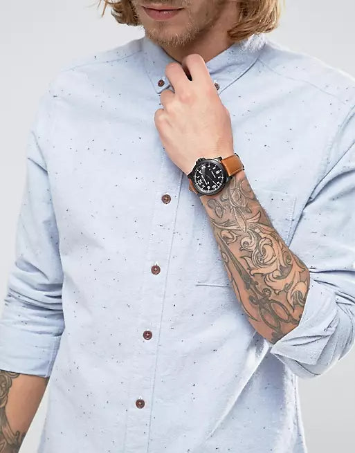 Michael Kors Paxton Analog Black Dial Brown Rubber Strap Watch For Men - MK8502 Buy Now By Michael Kors