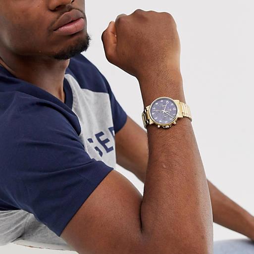 Tommy Hilfiger Daniel Blue Dial Gold Steel Strap Watch for Men - 1710384