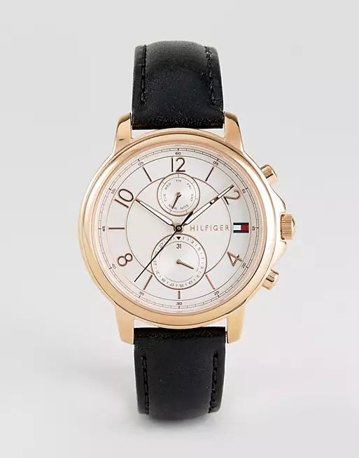 Tommy Hilfiger Claudia White Dial Black Leather Strap Watch for Women - 1781817 Buy Now By Tommy Hilfiger