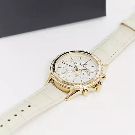 Tommy Hilfiger Ari Diamonds White Dial Cream Leather Strap Watch for Women - 1781982 Buy Now By Tommy Hilfiger