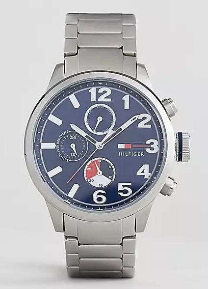 Tommy Hilfiger Jackson Chronograph Blue Dial Silver Steel Strap Watch for Men - 1791242 Buy Now By Tommy Hilfiger