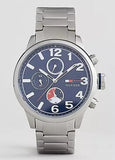 Tommy Hilfiger Jackson Chronograph Blue Dial Silver Steel Strap Watch for Men - 1791242 Buy Now By Tommy Hilfiger