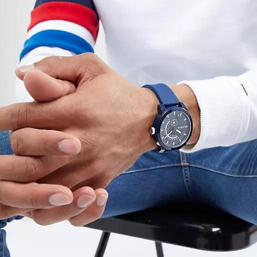 Tommy Hilfiger Denim Quartz Blue Dial Blue Rubber Strap Watch for Men - 1791482 Buy Now By Tommy Hilfiger