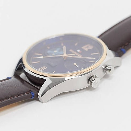 Tommy Hilfiger Deacan Blue Dial Brown Leather Strap Watch for Men - 1791549 Buy Now By Tommy Hilfiger