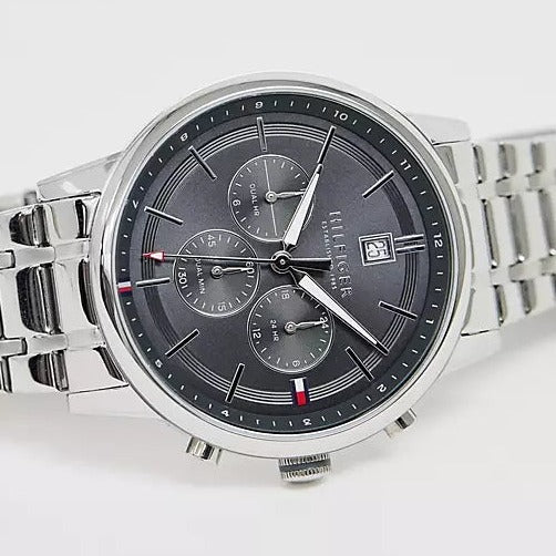 Tommy Hilfiger Kyle Chronograph Grey Dial Silver Steel Strap Watch for Men - 1791632 Buy Now By Tommy Hilfiger