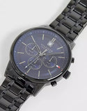 Tommy Hilfiger Kyle Quartz Blue Dial Black Steel Strap Watch for Men - 1791633 Buy Now By Tommy Hilfiger