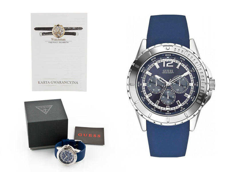 Guess Maverick Black Dial Rubber Strap Watch for Men - W0485G3 Buy Now By Guess