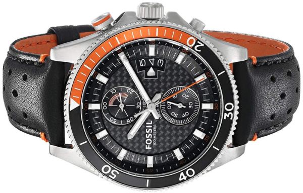 Fossil Wakefield Chronograph Black Dial Black Leather Strap Watch for Men - CH2953 Buy Now By Fossil