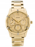 Guess Crystal Multifunction Gold Dial Gold Steel Strap Watch for Women - W0778L2 Buy Now By Guess
