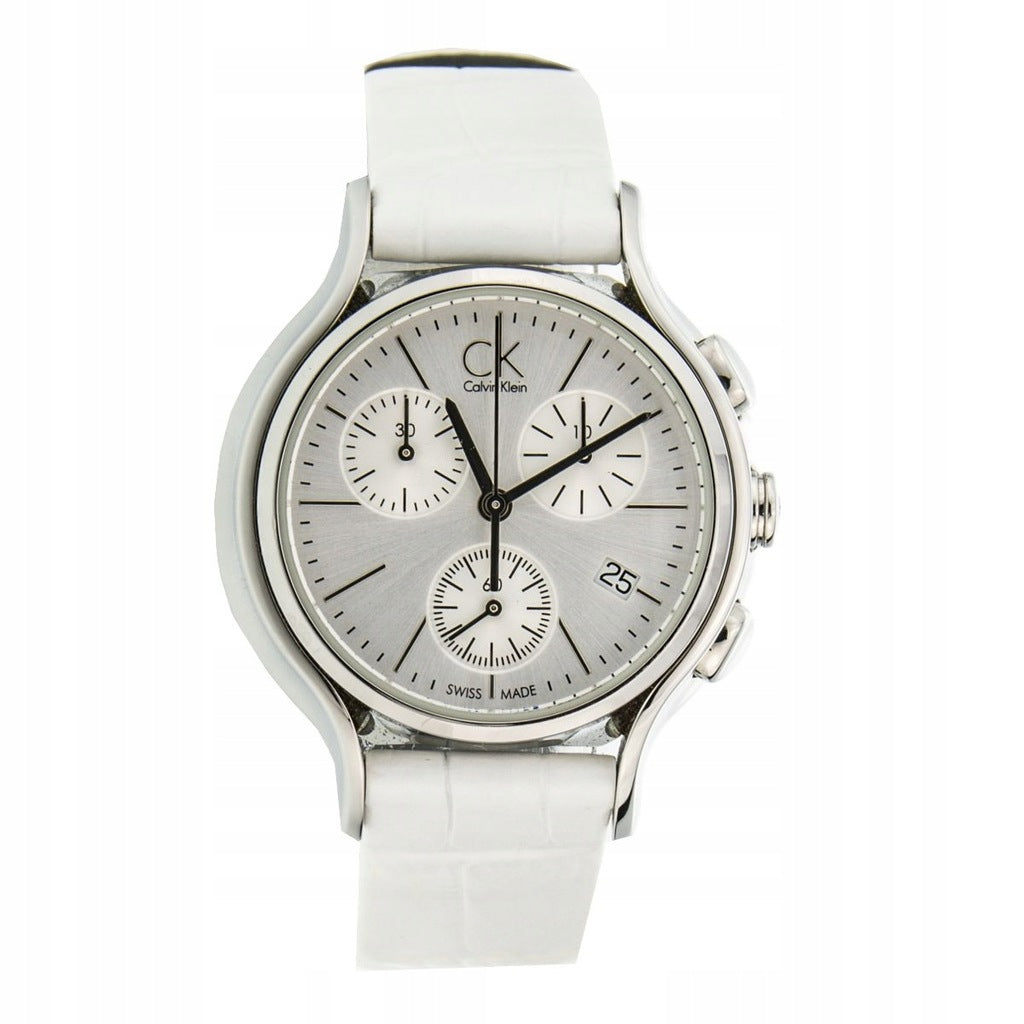 Calvin Klein Skirt White Dial White Leather Strap Watch for Women - K2U291L6 Buy Now By Calvin Klein