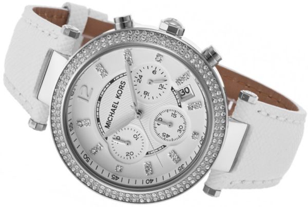 Michael Kors Parker White Dial White Leather Strap Watch for Women - MK2277 Buy Now By Michael Kors