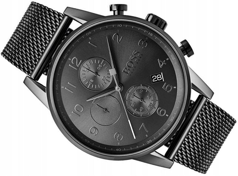 Hugo Boss Navigator Grey Dial Grey Mesh Bracelet Watch for Men - 1513674 Buy Now By Hugo Boss