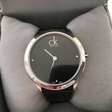 Calvin Klein Minimal Black Dial Black Leather Strap Watch for Men - K3M221CS Buy Now By Calvin Klein