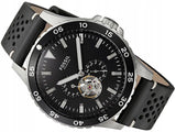 Fossil Crewmaster Sports Automatic Black Dial Black Leather Strap Watch for Men - ME3148 Buy Now By Fossil