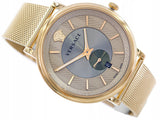 Versace V Circle Quartz Gold Dial Gold Mesh Bracelet Watch For Men - VBQ070017 Buy Now By Versace