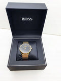 Hugo Boss Horizon Quartz Black Dial Gold Mesh Bracelet Watch For Men - HB1513735 Buy Now By Hugo Boss