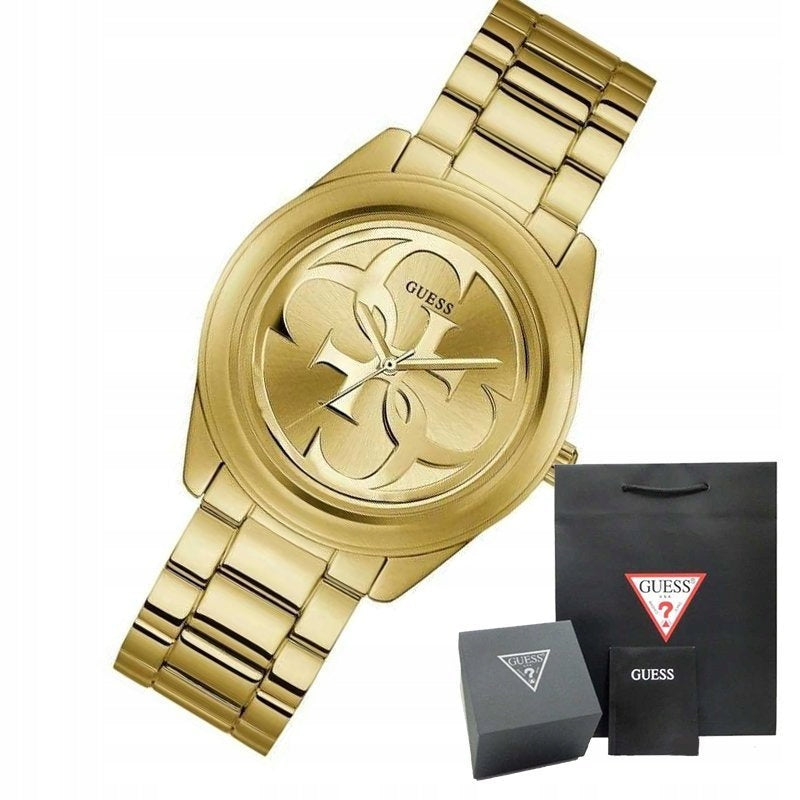 Guess G-Twist Gold Dial Gold Steel Strap Watch for Women - W1082L2 Buy Now By Guess