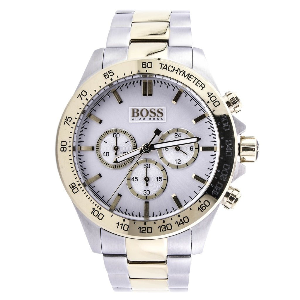 Hugo Boss Ikon Chronograph Silver Dial Two Tone Steel Strap Watch for Men - 1512960 Buy Now By Hugo Boss