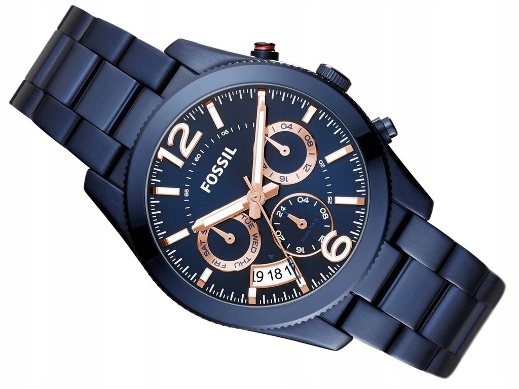 Fossil Perfect Boyfriend Multifunction Blue Dial Blue Steel Strap Watch for Women - ES4093 Buy Now By Fossil