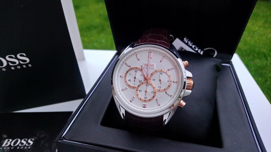 Hugo Boss Driver Quartz Silver Dial Brown Leather Strap Watch For Men - HB1512881 Buy Now By Hugo Boss