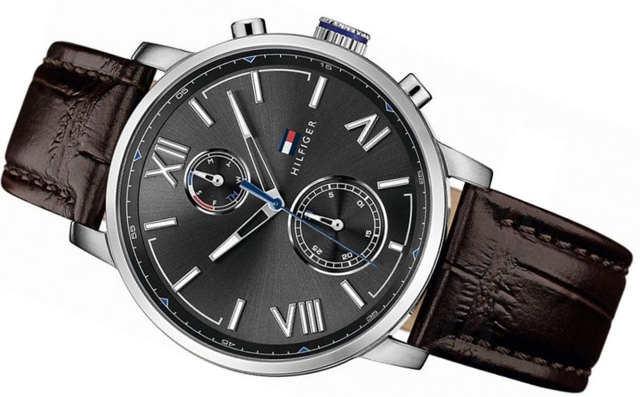 Tommy Hilfiger Aiden Quartz Black Dial Brown Leather Strap Watch for Men - 1791309 Buy Now By Tommy Hilfiger