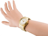 Guess Siren Diamonds Silver Dial Gold Steel Strap Watch for Women - W0442L2 Buy Now By Guess