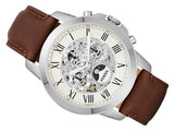 Fossil Grant Automatic White Dial Brown Leather Strap Watch for Men - ME3027 Buy Now By Fossil