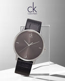 Calvin Klein Grey Dial Black Leather Strap Watch for Women - K2Y2Y1CU Buy Now By Calvin Klein