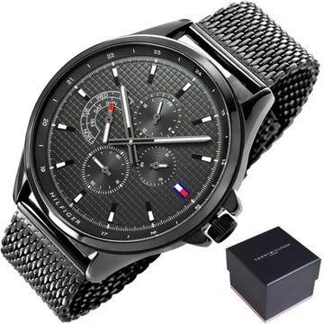Tommy Hilfiger Shawn Chronograph Quartz Grey Dial Grey Mesh Bracelet Watch for Men - 1791613 Buy Now By Tommy Hilfiger