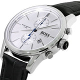 Hugo Boss Jet Silver Dial Black Leather Strap Watch for Men - 1513282 Buy Now By Hugo Boss